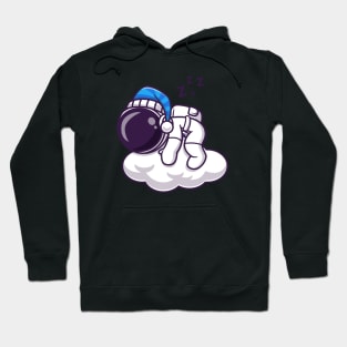 Cute Astronaut Sleep On Cloud Cartoon Hoodie